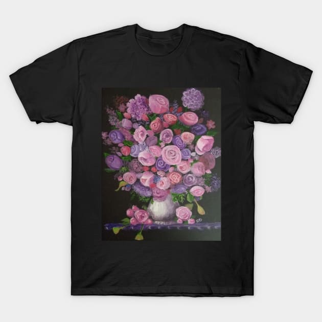 Pink Roses T-Shirt by ReneeDixonArt